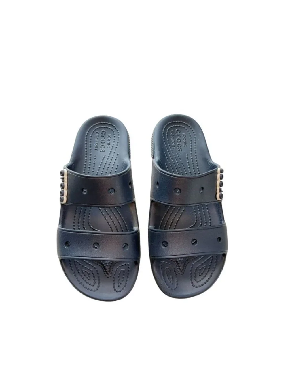 Crocs Navy Blue Womens Slide Sandals M6 W8 Unisex